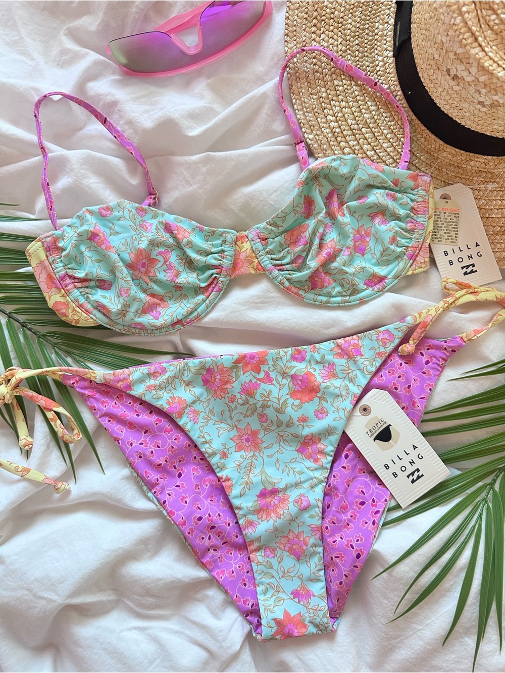 Billabong Folk Story Sienna Underwire Bikini Top | Reversible Tie Tropic Bottom - Picture 2 of 16